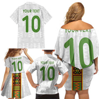 Custom Ghana National Football Family Matching Off Shoulder Short Dress and Hawaiian Shirt Traditional African Motifs Sporty Style - Wonder Print Shop