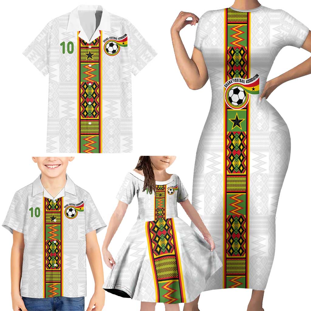 Custom Ghana National Football Family Matching Short Sleeve Bodycon Dress and Hawaiian Shirt Traditional African Motifs Sporty Style - Wonder Print Shop