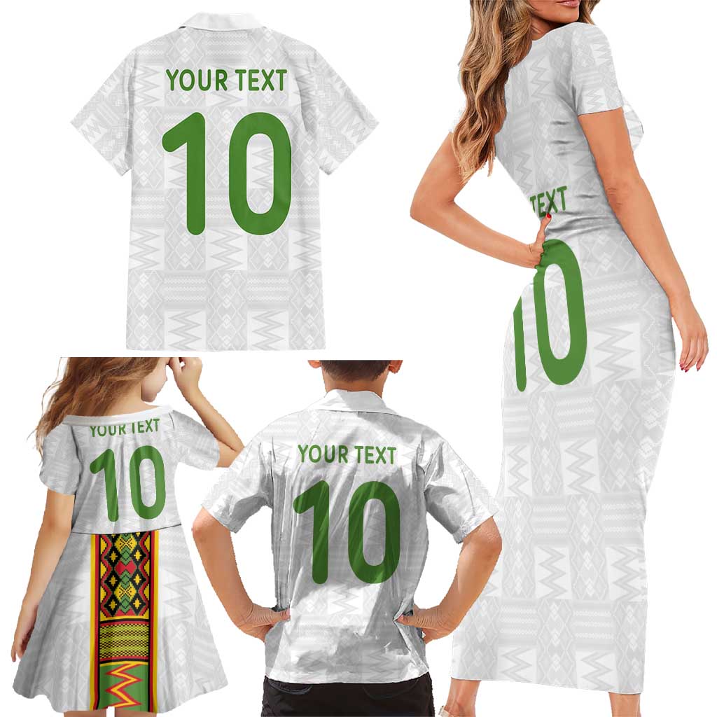 Custom Ghana National Football Family Matching Short Sleeve Bodycon Dress and Hawaiian Shirt Traditional African Motifs Sporty Style - Wonder Print Shop