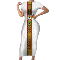 Custom Ghana National Football Family Matching Short Sleeve Bodycon Dress and Hawaiian Shirt Traditional African Motifs Sporty Style - Wonder Print Shop