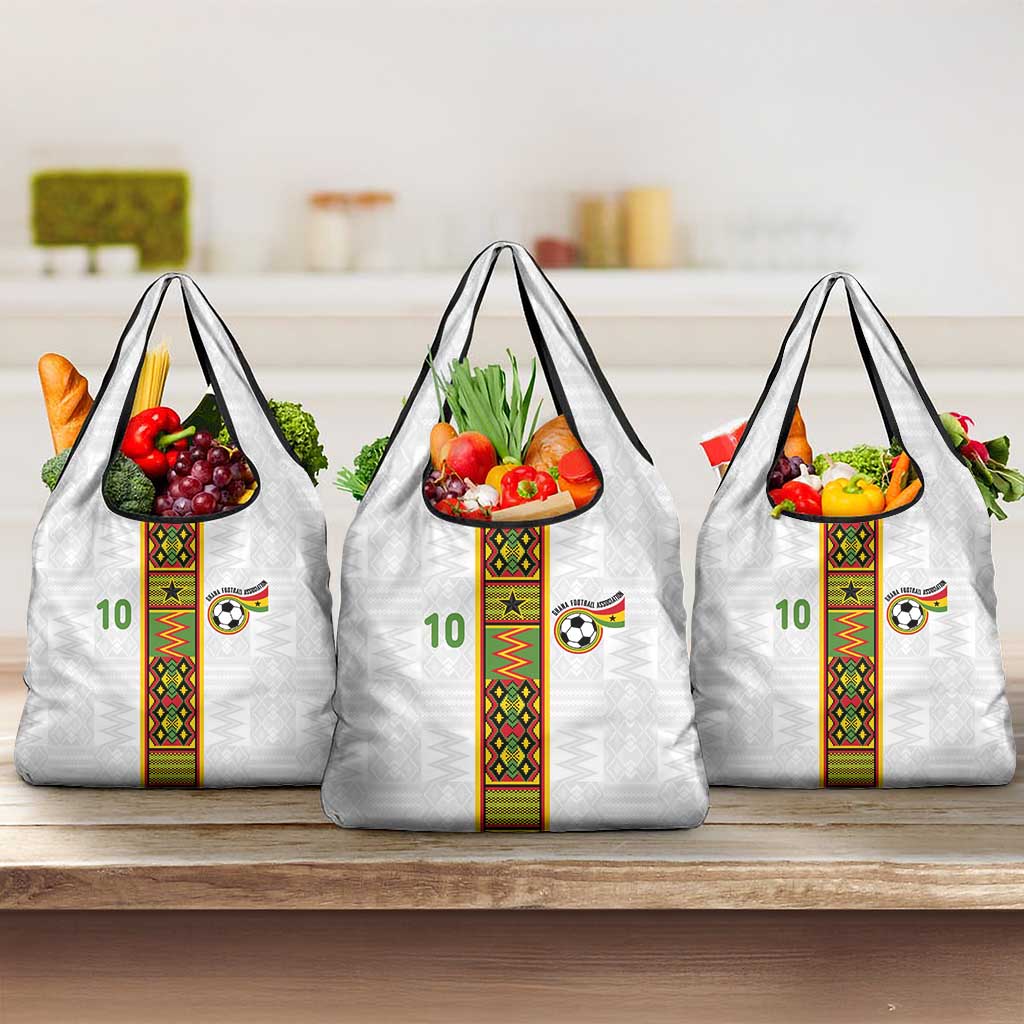 Custom Ghana National Football Grocery Bag Traditional African Motifs Sporty Style - Wonder Print Shop