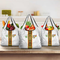 Custom Ghana National Football Grocery Bag Traditional African Motifs Sporty Style - Wonder Print Shop