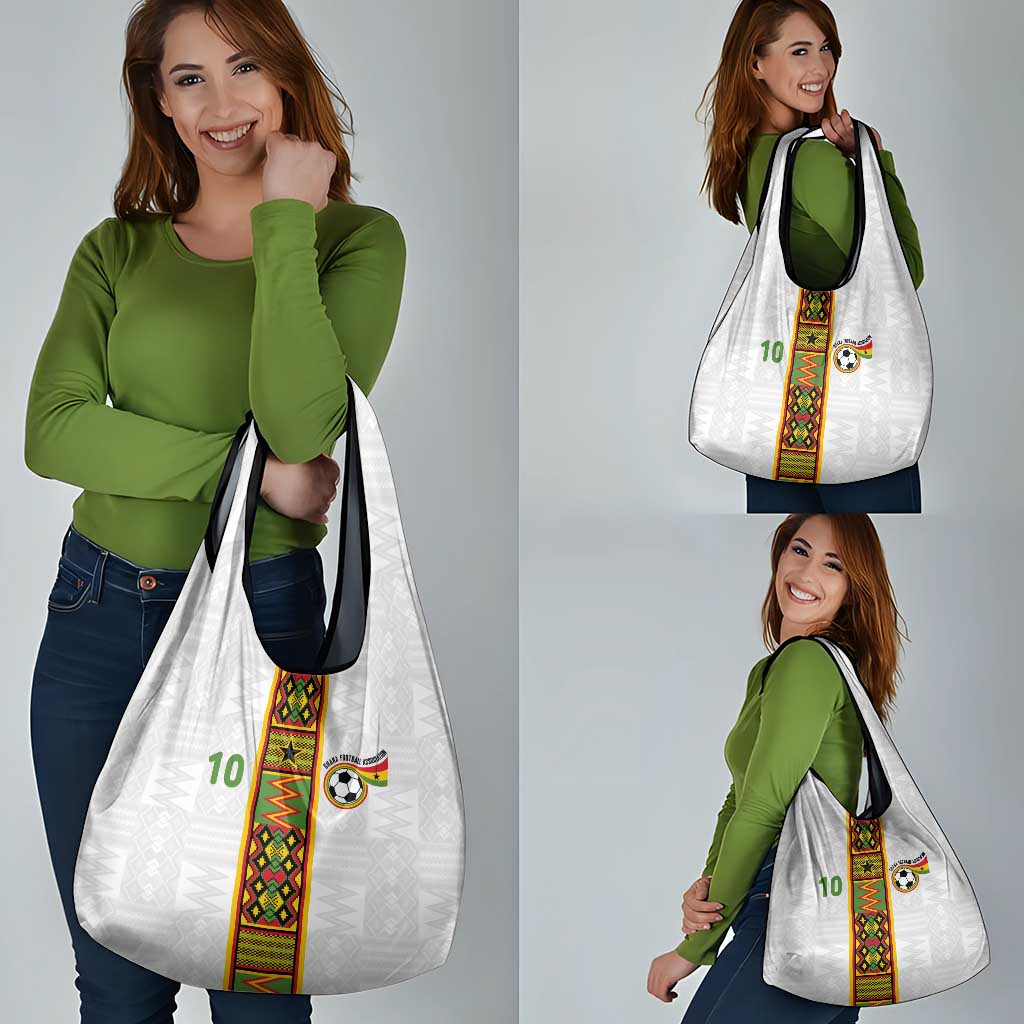 Custom Ghana National Football Grocery Bag Traditional African Motifs Sporty Style - Wonder Print Shop