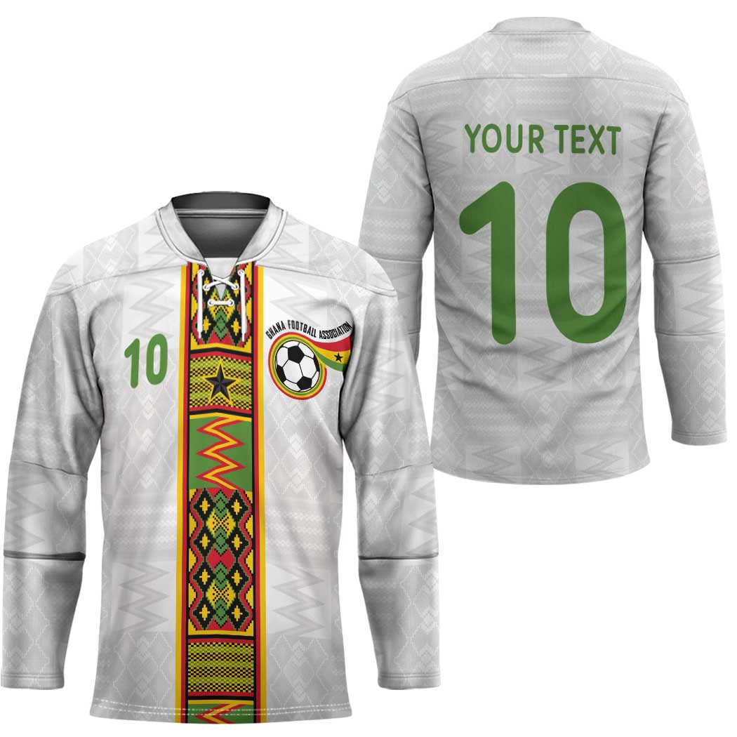 Custom Ghana National Football Hockey Jersey Traditional African Motifs Sporty Style - Wonder Print Shop