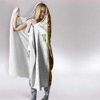 Custom Ghana National Football Hooded Blanket Traditional African Motifs Sporty Style - Wonder Print Shop
