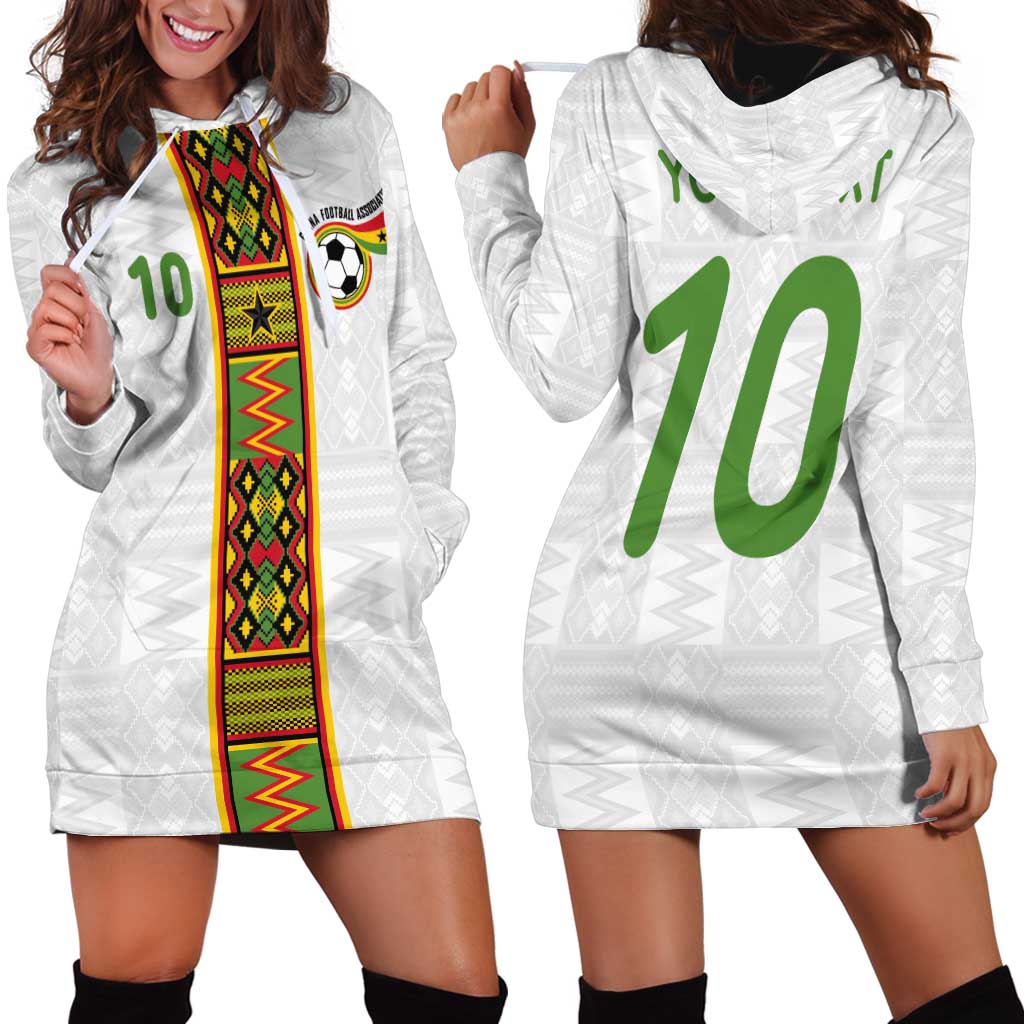 Custom Ghana National Football Hoodie Dress Traditional African Motifs Sporty Style - Wonder Print Shop
