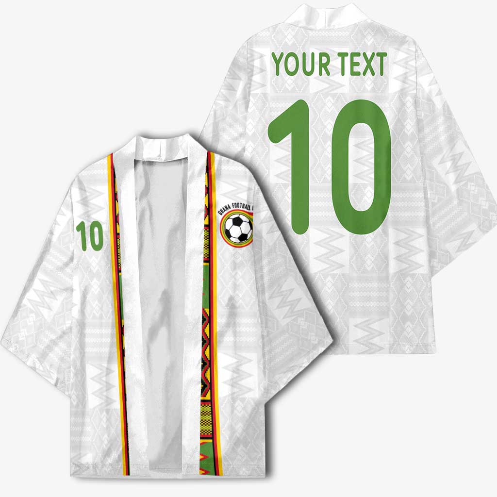 Custom Ghana National Football Kimono Traditional African Motifs Sporty Style - Wonder Print Shop