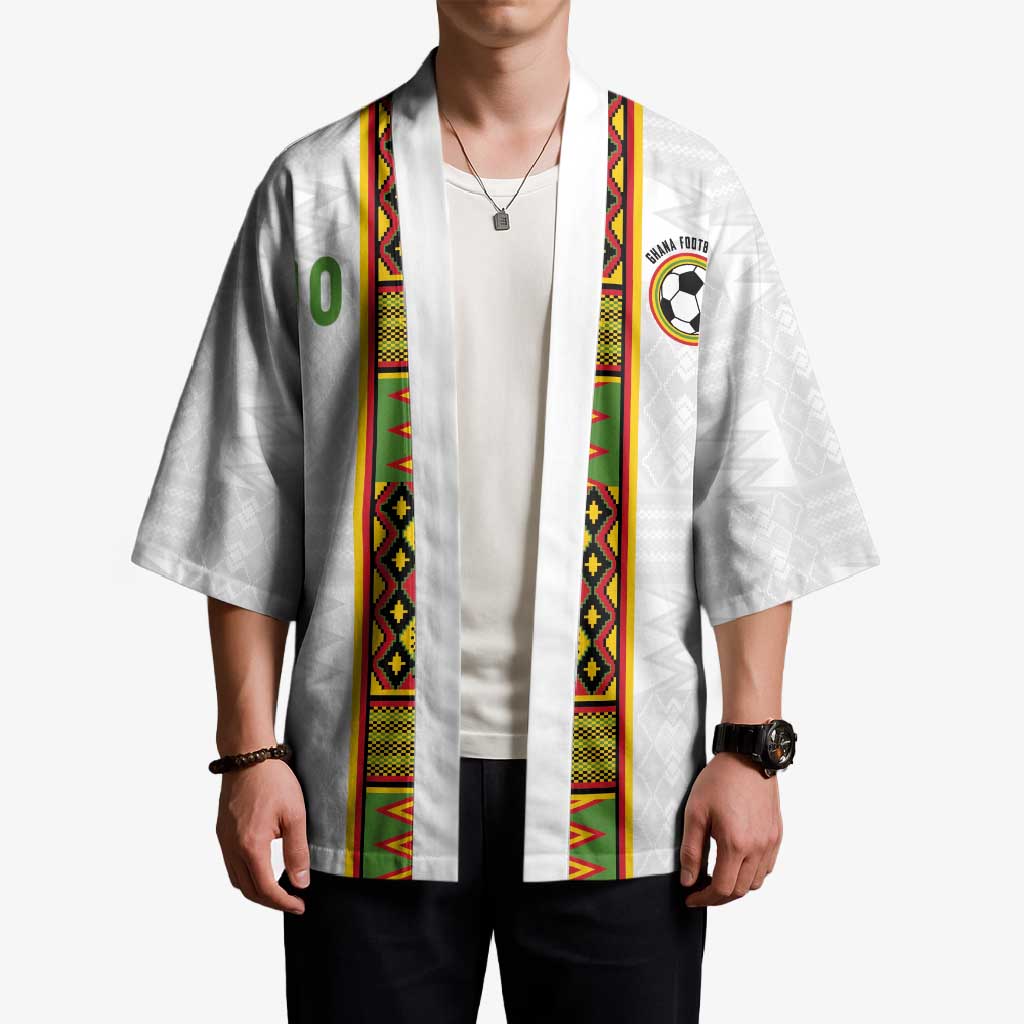 Custom Ghana National Football Kimono Traditional African Motifs Sporty Style - Wonder Print Shop