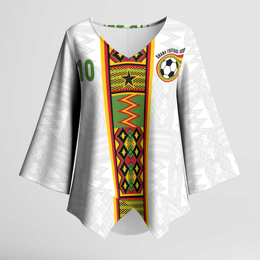 Custom Ghana National Football Kimono Sleeve Blouse Traditional African Motifs Sporty Style - Wonder Print Shop