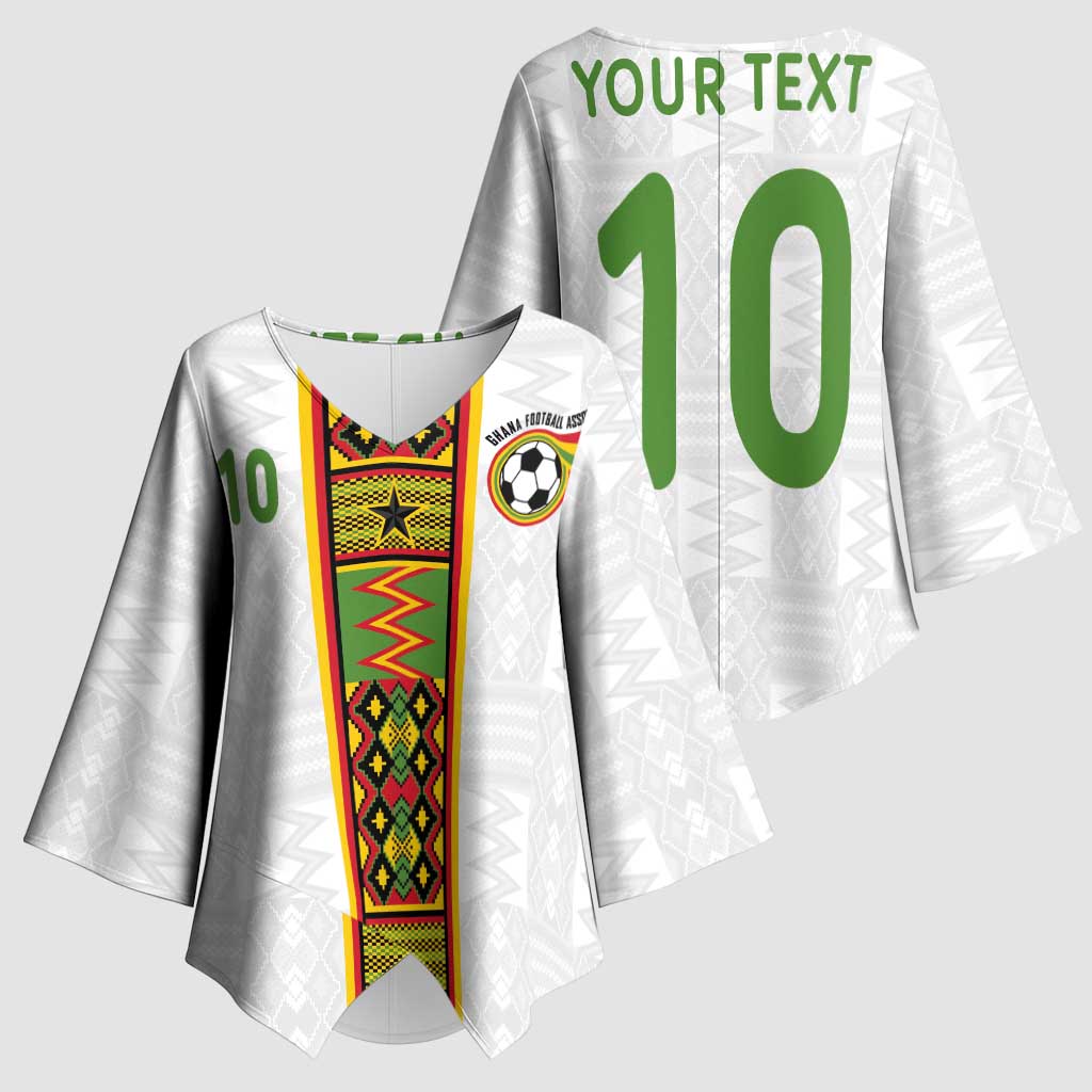 Custom Ghana National Football Kimono Sleeve Blouse Traditional African Motifs Sporty Style - Wonder Print Shop