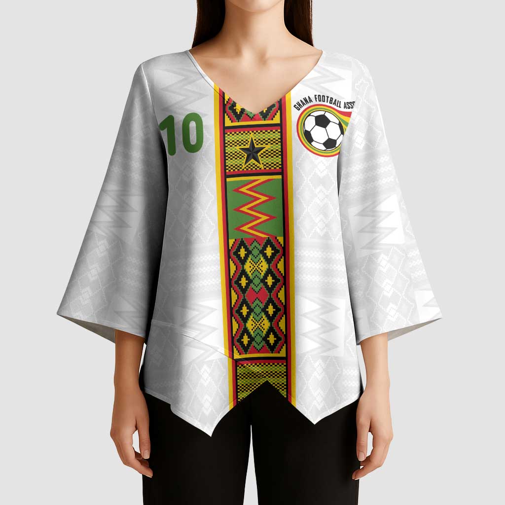 Custom Ghana National Football Kimono Sleeve Blouse Traditional African Motifs Sporty Style - Wonder Print Shop