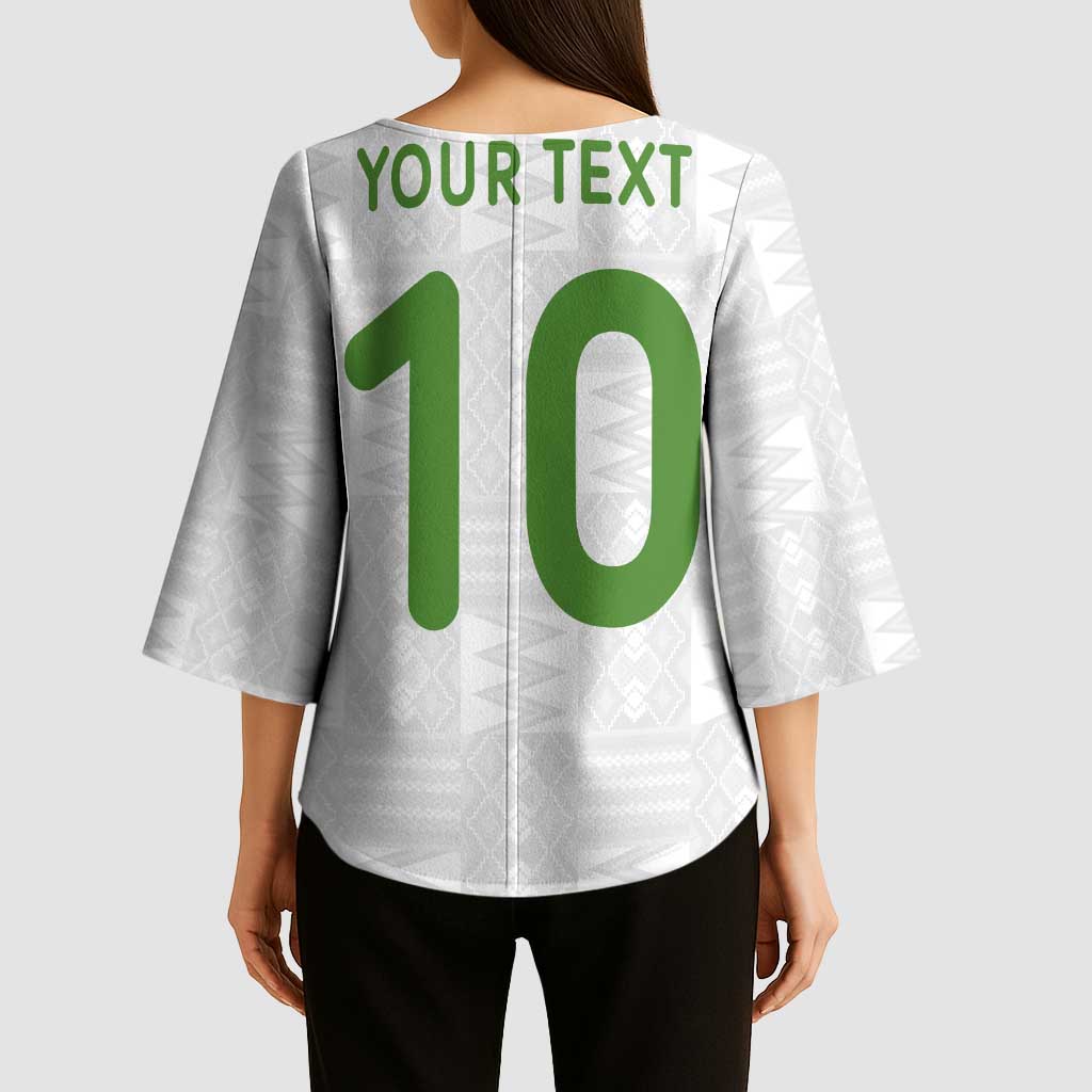 Custom Ghana National Football Kimono Sleeve Blouse Traditional African Motifs Sporty Style - Wonder Print Shop