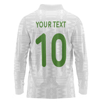 Custom Ghana National Football Long Sleeve Polo Shirt Traditional African Motifs Sporty Style - Wonder Print Shop