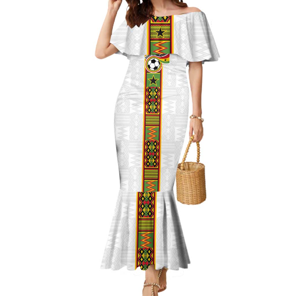 Custom Ghana National Football Mermaid Dress Traditional African Motifs Sporty Style - Wonder Print Shop