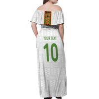 Custom Ghana National Football Off Shoulder Maxi Dress Traditional African Motifs Sporty Style - Wonder Print Shop