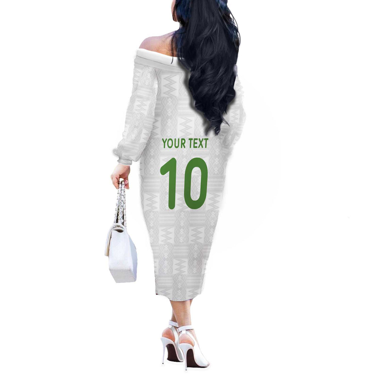 Custom Ghana National Football Off The Shoulder Long Sleeve Dress Traditional African Motifs Sporty Style - Wonder Print Shop