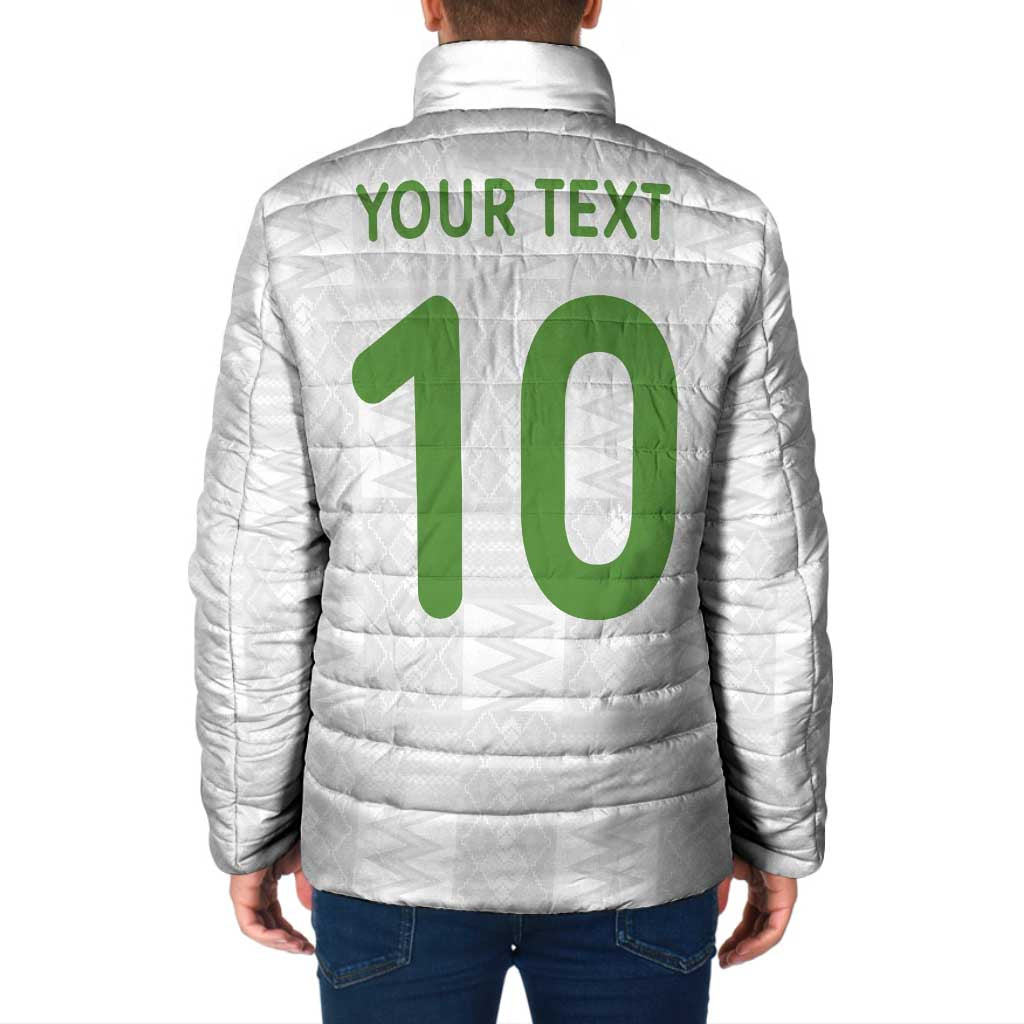 Custom Ghana National Football Padded Jacket Traditional African Motifs Sporty Style - Wonder Print Shop