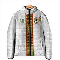 Custom Ghana National Football Padded Jacket Traditional African Motifs Sporty Style - Wonder Print Shop
