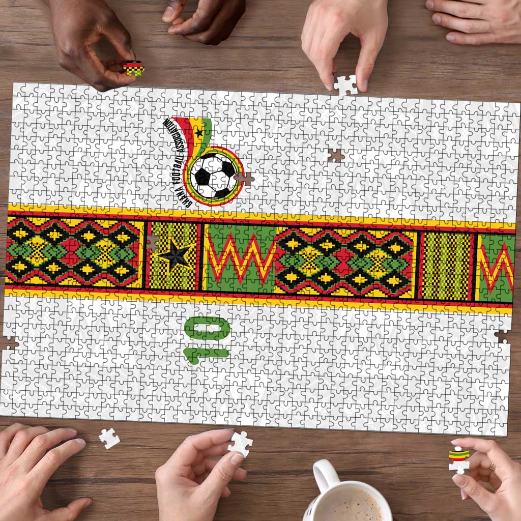 Custom Ghana National Football Puzzle Traditional African Motifs Sporty Style - Wonder Print Shop