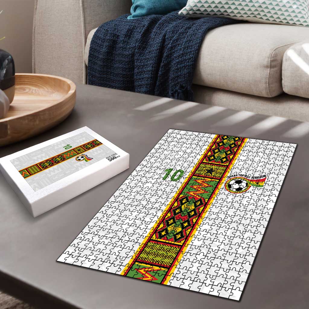 Custom Ghana National Football Puzzle Traditional African Motifs Sporty Style - Wonder Print Shop