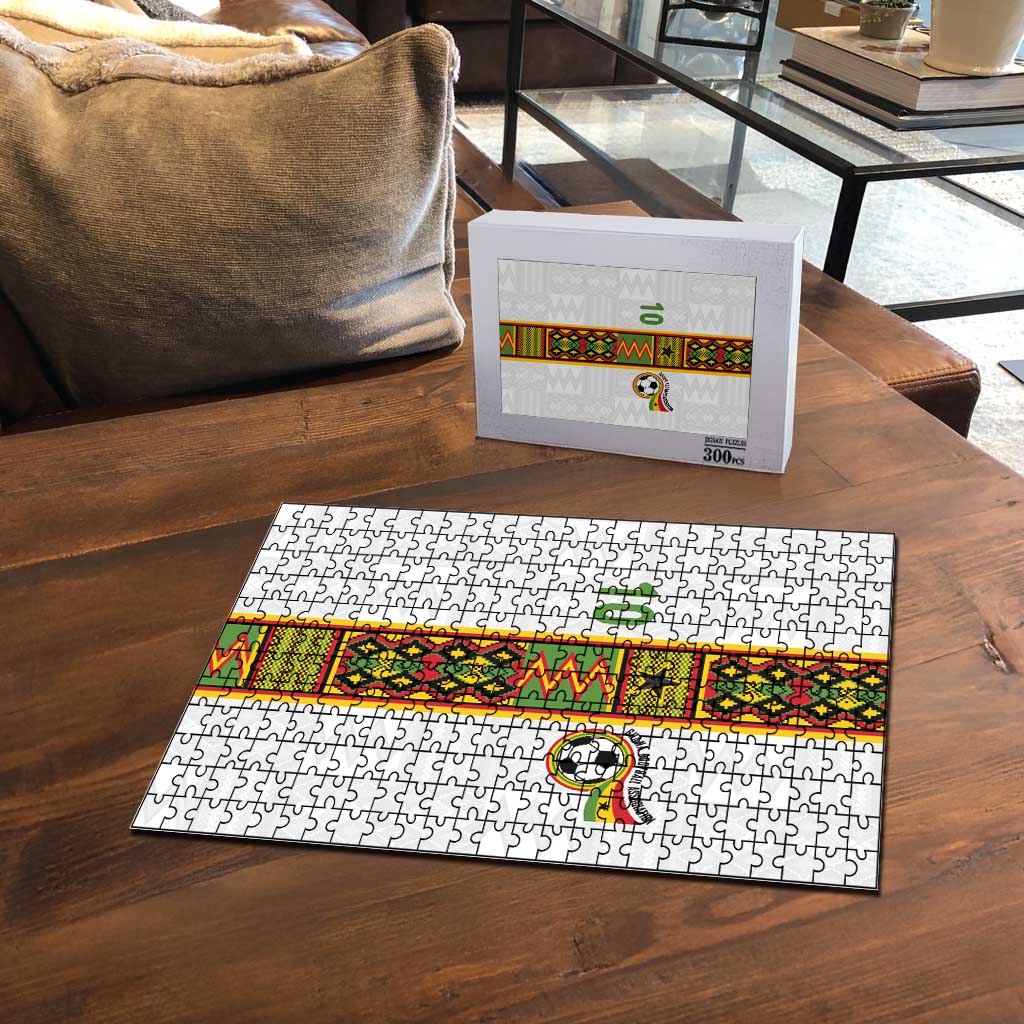 Custom Ghana National Football Puzzle Traditional African Motifs Sporty Style - Wonder Print Shop