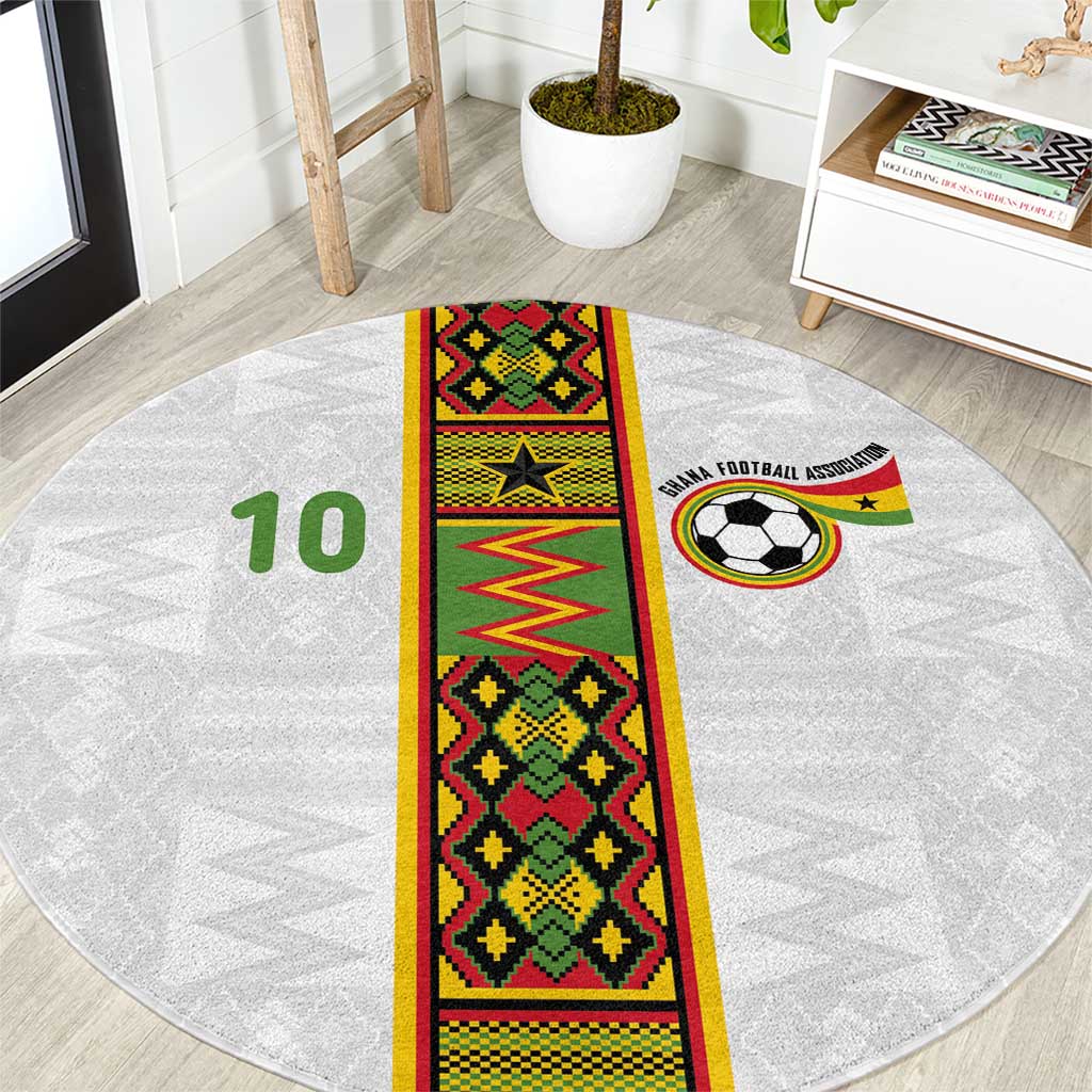 Custom Ghana National Football Round Carpet Traditional African Motifs Sporty Style - Wonder Print Shop