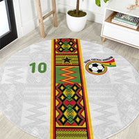 Custom Ghana National Football Round Carpet Traditional African Motifs Sporty Style - Wonder Print Shop