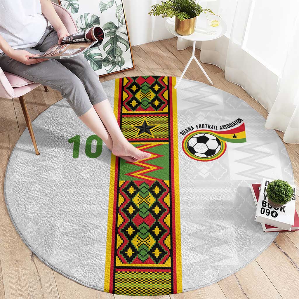 Custom Ghana National Football Round Carpet Traditional African Motifs Sporty Style - Wonder Print Shop
