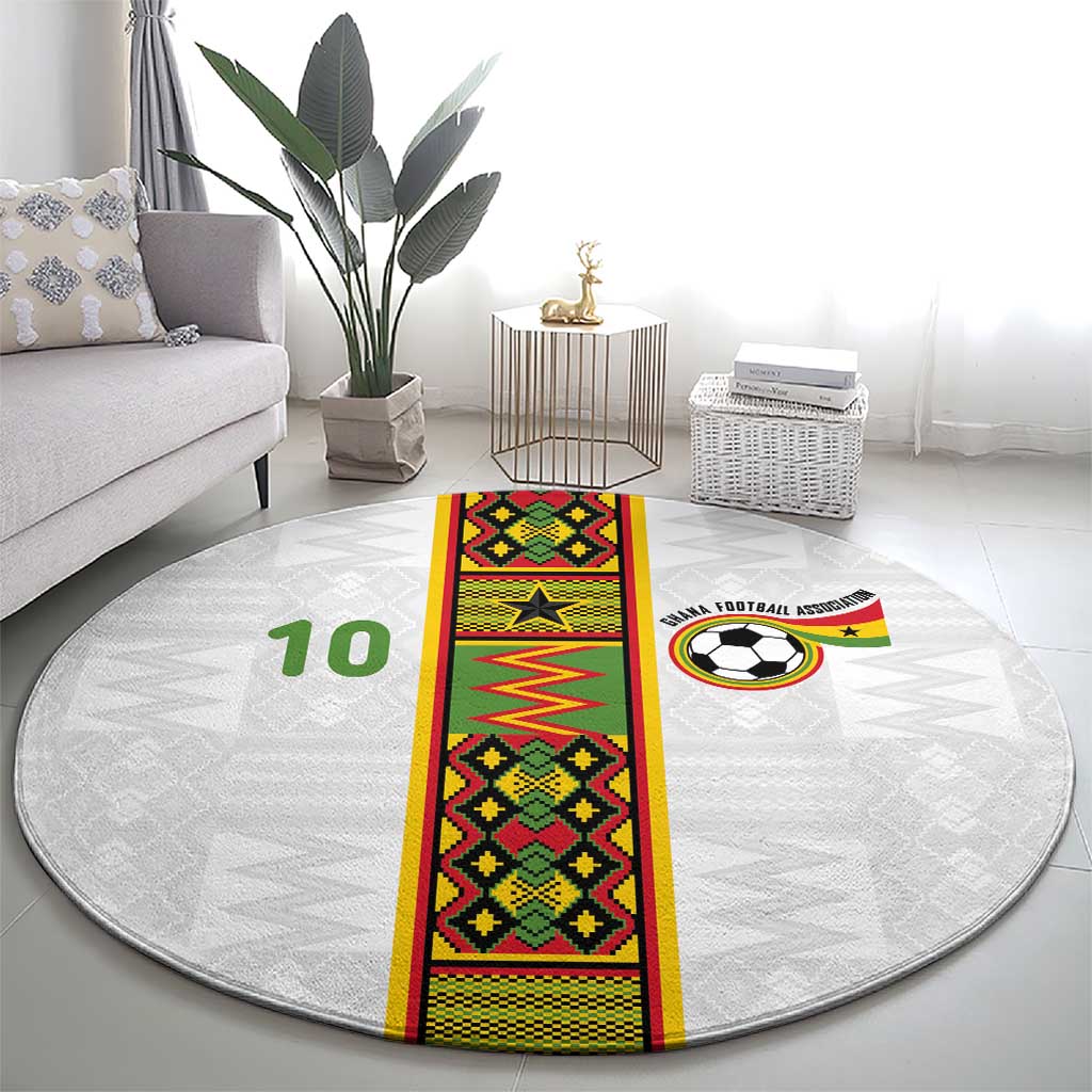 Custom Ghana National Football Round Carpet Traditional African Motifs Sporty Style - Wonder Print Shop