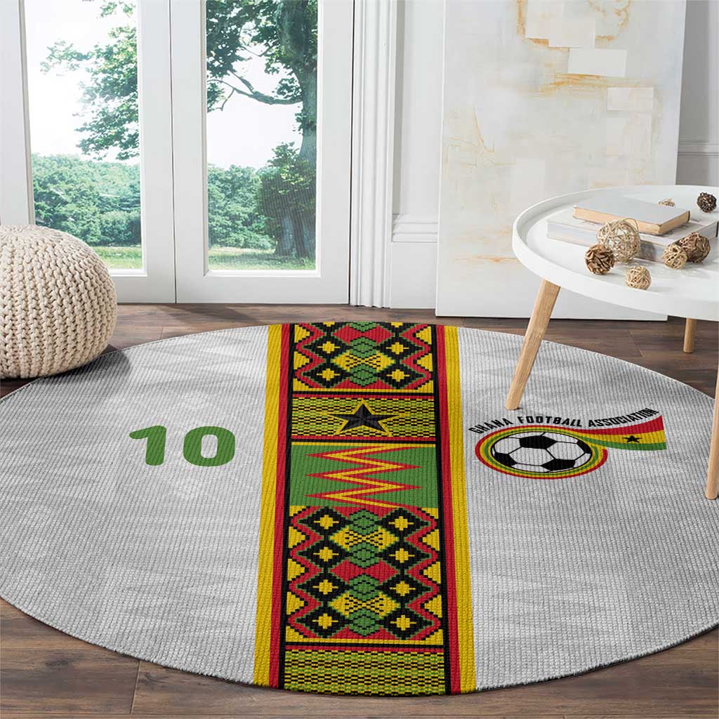 Custom Ghana National Football Round Carpet Traditional African Motifs Sporty Style - Wonder Print Shop