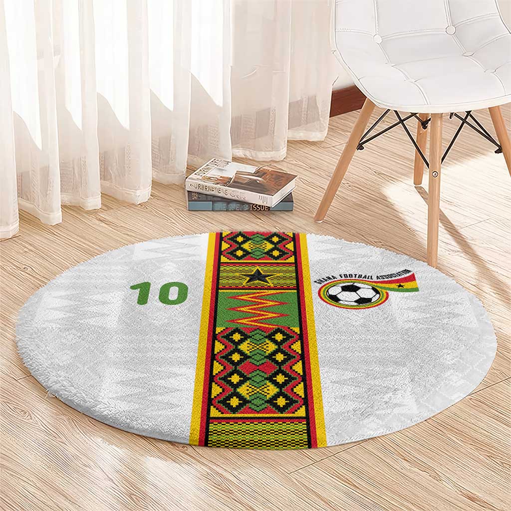 Custom Ghana National Football Round Carpet Traditional African Motifs Sporty Style - Wonder Print Shop