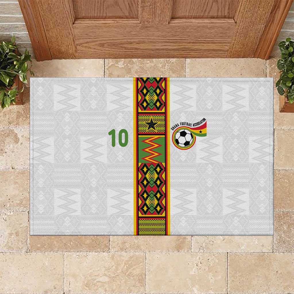 Custom Ghana National Football Rubber Doormat Traditional African Motifs Sporty Style - Wonder Print Shop
