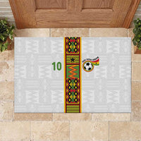 Custom Ghana National Football Rubber Doormat Traditional African Motifs Sporty Style - Wonder Print Shop