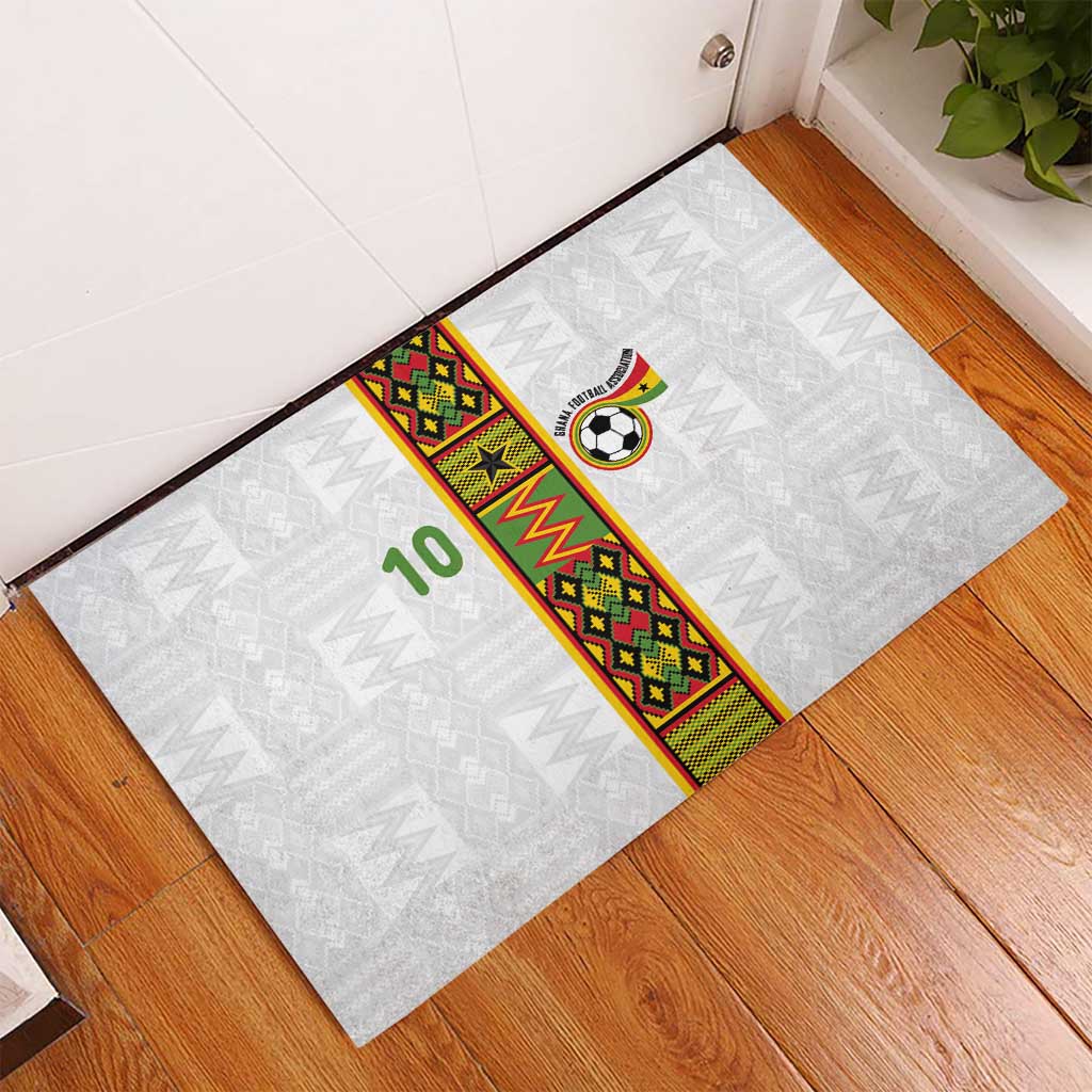Custom Ghana National Football Rubber Doormat Traditional African Motifs Sporty Style - Wonder Print Shop