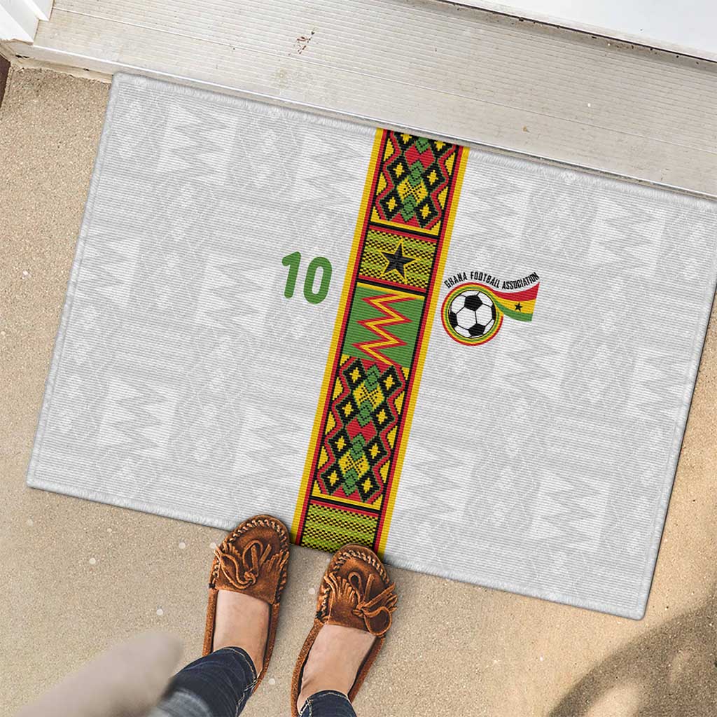 Custom Ghana National Football Rubber Doormat Traditional African Motifs Sporty Style - Wonder Print Shop