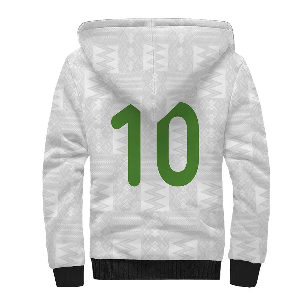 Custom Ghana National Football Sherpa Hoodie Traditional African Motifs Sporty Style - Wonder Print Shop