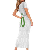 Custom Ghana National Football Short Sleeve Bodycon Dress Traditional African Motifs Sporty Style - Wonder Print Shop