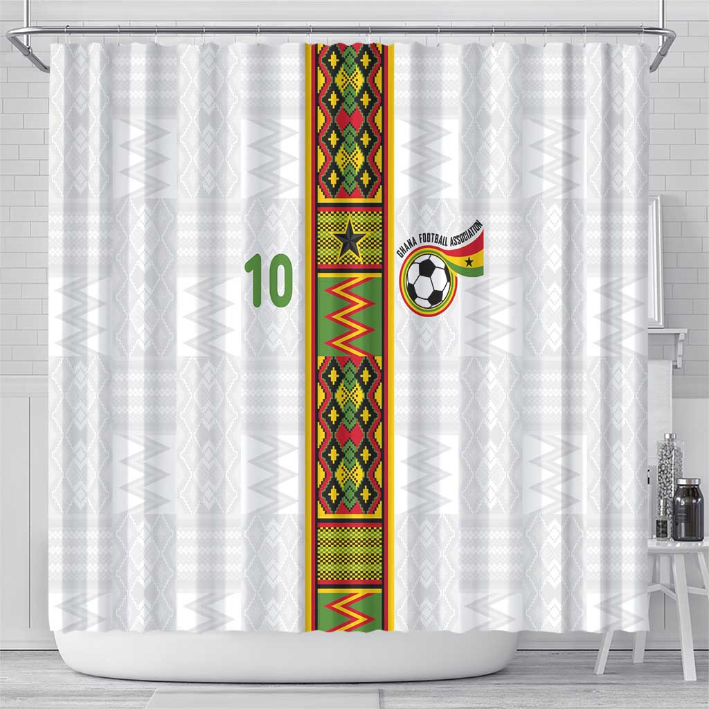 Custom Ghana National Football Shower Curtain Traditional African Motifs Sporty Style - Wonder Print Shop