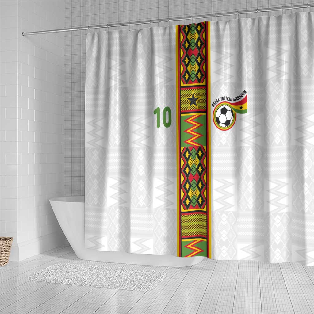 Custom Ghana National Football Shower Curtain Traditional African Motifs Sporty Style - Wonder Print Shop
