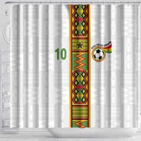 Custom Ghana National Football Shower Curtain Traditional African Motifs Sporty Style - Wonder Print Shop