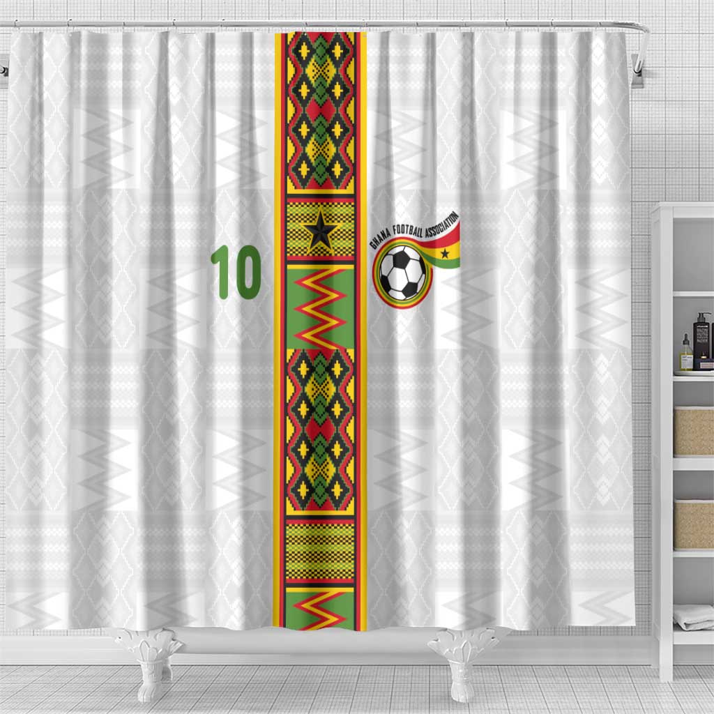 Custom Ghana National Football Shower Curtain Traditional African Motifs Sporty Style - Wonder Print Shop