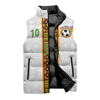 Custom Ghana National Football Sleeveless Puffer Jacket Traditional African Motifs Sporty Style - Wonder Print Shop