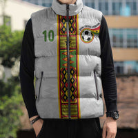 Custom Ghana National Football Sleeveless Puffer Jacket Traditional African Motifs Sporty Style - Wonder Print Shop