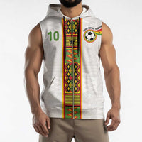 Custom Ghana National Football Sleeveless Zip Hoodie Traditional African Motifs Sporty Style - Wonder Print Shop