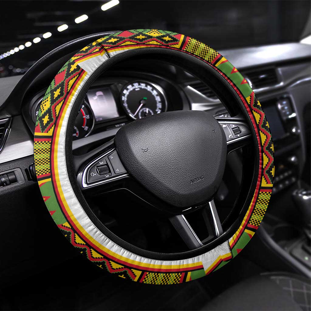 Ghana National Football Steering Wheel Cover Traditional African Motifs Sporty Style - Wonder Print Shop