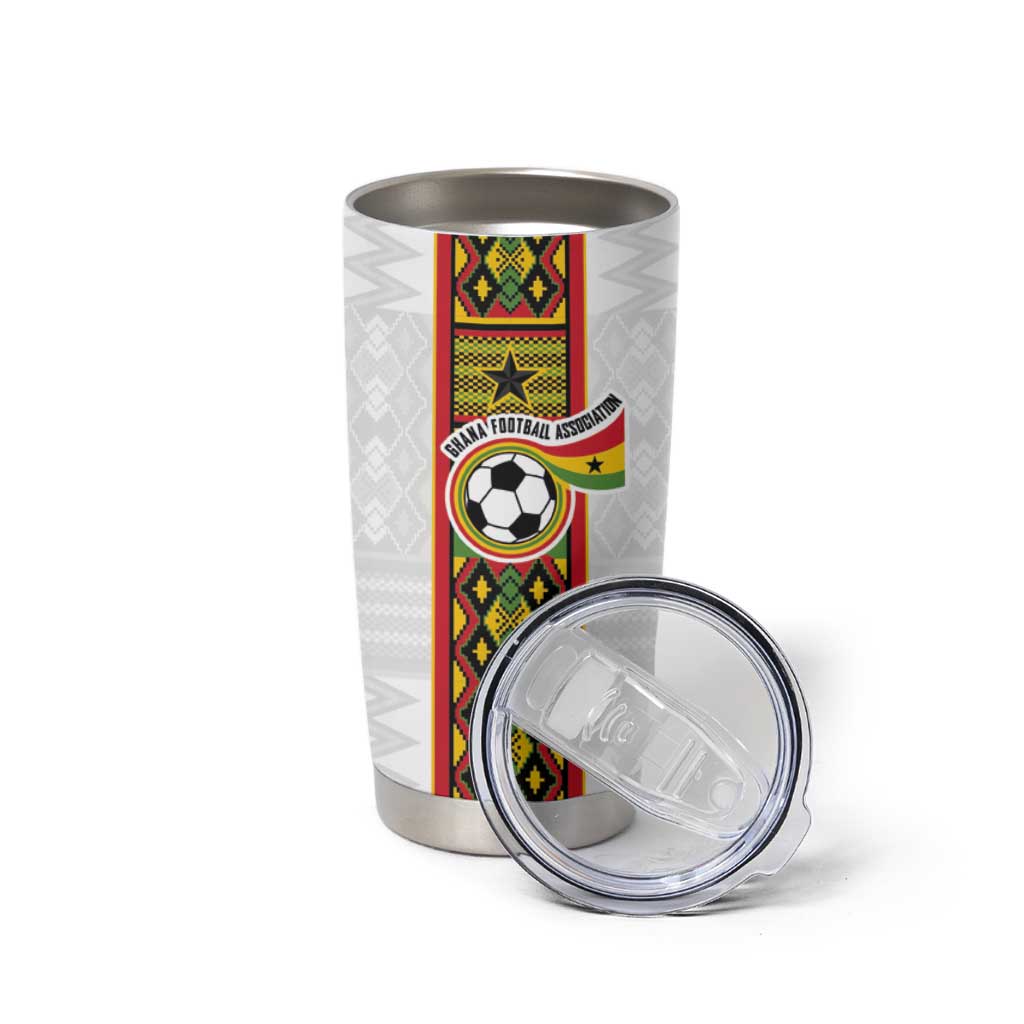 Custom Ghana National Football Tumbler Cup Traditional African Motifs Sporty Style - Wonder Print Shop