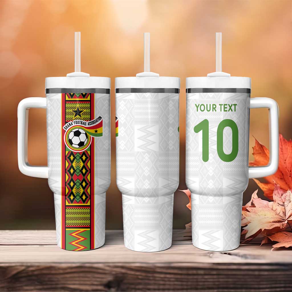 Custom Ghana National Football Tumbler With Handle Traditional African Motifs Sporty Style - Wonder Print Shop