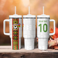 Custom Ghana National Football Tumbler With Handle Traditional African Motifs Sporty Style - Wonder Print Shop