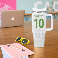Custom Ghana National Football Tumbler With Handle Traditional African Motifs Sporty Style - Wonder Print Shop