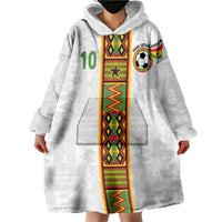 Custom Ghana National Football Wearable Blanket Hoodie Traditional African Motifs Sporty Style - Wonder Print Shop
